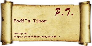 Poós Tibor névjegykártya